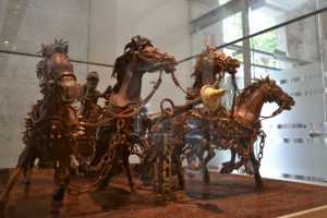 מוזיאון השוקולד ברצלונה - דגם משוקולד של סוסים מהסרט בן חור
